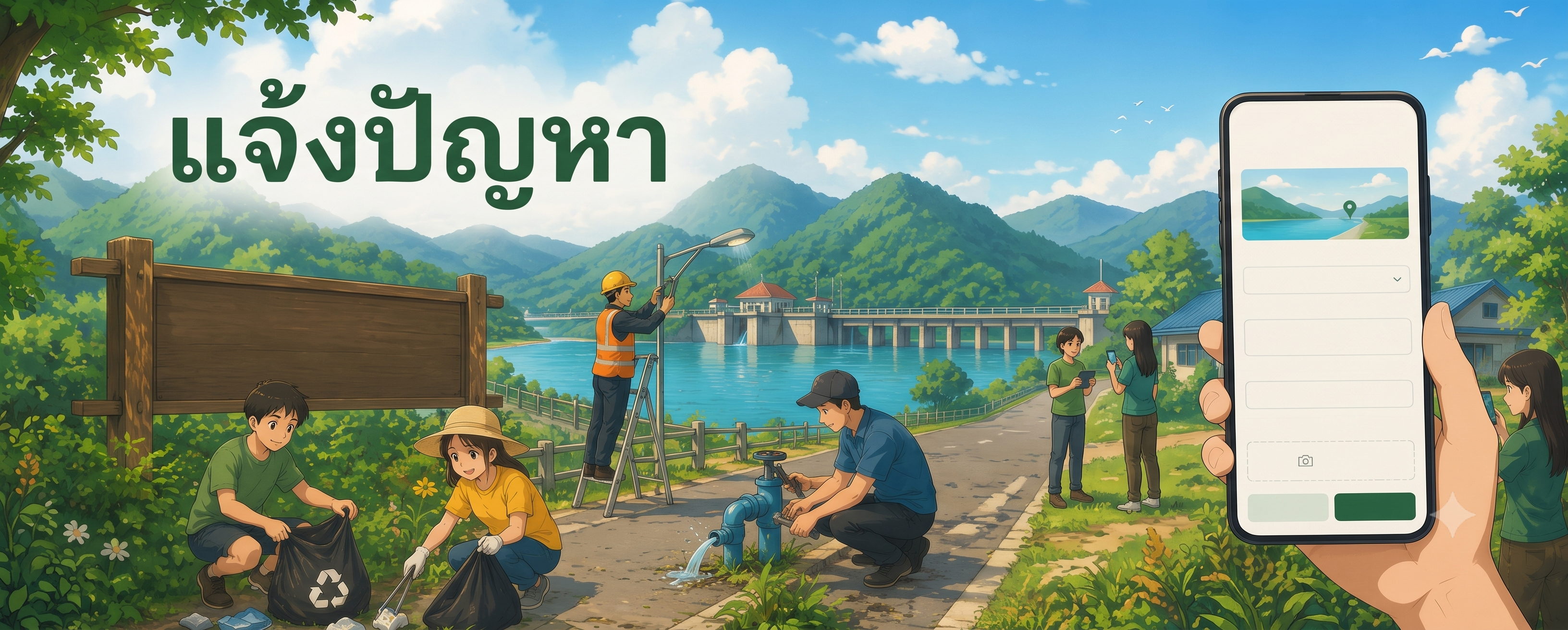 ภาพประกอบการแจ้งปัญหาชุมชนตำบลเขาพัง